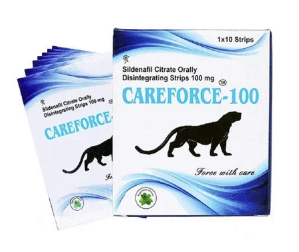 Careforce 100 Oral Kamagra smeltstrip met menthol – verpakking