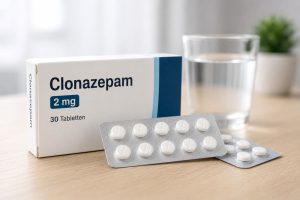 Clonazepam tabletten en medicijnverpakking